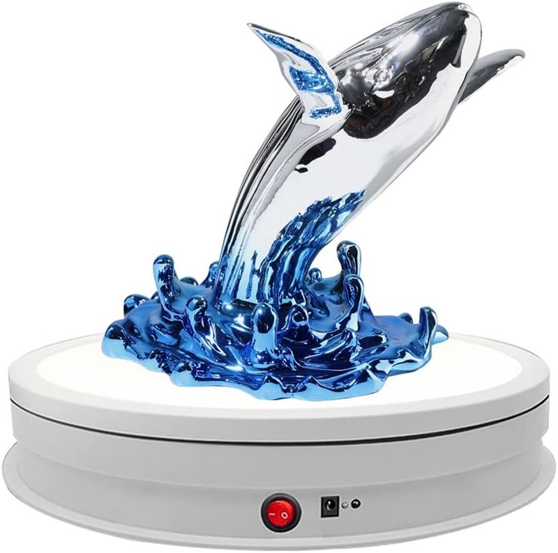 JAYEGT LED Light Base Non-Slip Rotating Display Stand , 110Lbs Load,360 Photography Turntable for Products Shows, Glass Crystal Artwork, Jewelry,Remote control(16.5inch / 6Color LED Light/White/Wired) - Image 3